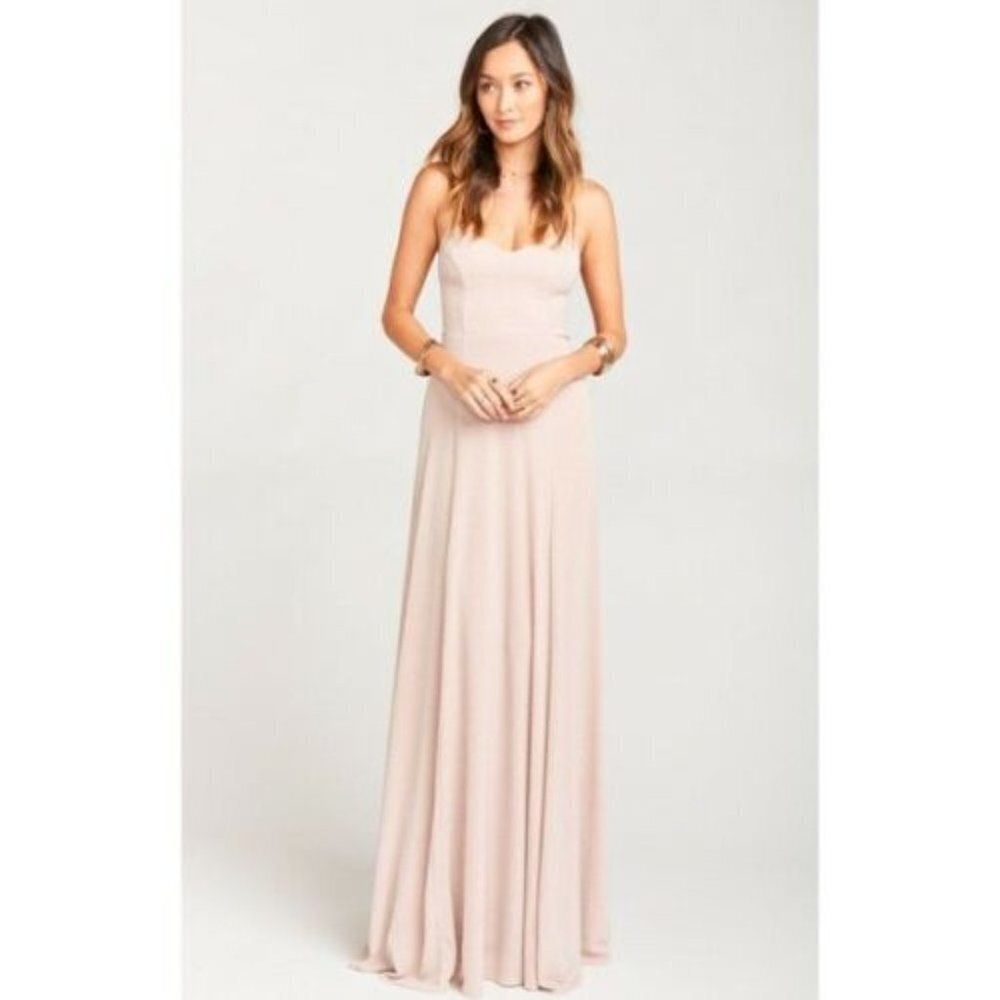 Show Me Your Mumu Godshaw Goddess Gown Shine Blush